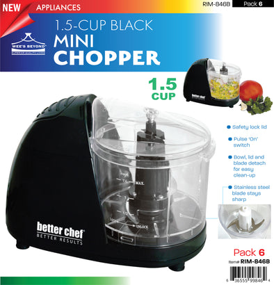 #RIM-846B Black Mini-Chopper 1.5-cup (case pack 6 pcs)
