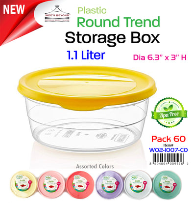 #W02-1007-CO Trend Round 1.1 LT Storage Box (case pack 60 pcs)