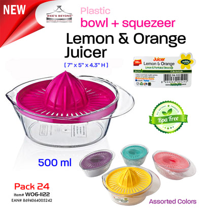 #W06-1122 Plastic Lemon & Orange Squeezer (case pack 24 pcs)