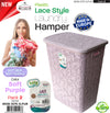 #W08-1075-SF.PPL Lace Style Laundry Hamper 57 Liters - Soft Purple (case pack 2 pcs)