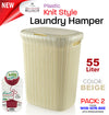 #W08-1076-IVY Knit Style Laundry Hamper 55 Liters - Ivory (case pack 2 pcs)