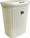 #W08-1076-IVY Knit Style Laundry Hamper 55 Liters - Ivory (case pack 2 pcs)