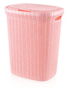 #W08-1076-PS.PNK Knit Style Laundry Hamper 55 Liters - Pastel Pink (case pack 2 pcs)