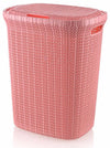 #W08-1076-PW.PNK Knit Style Laundry Hamper 55 Liters - Powder Pink (case pack 2 pcs)