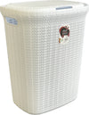 #W08-1076-WHT Knit Style Laundry Hamper 55 Liters - White (case pack 2 pcs)