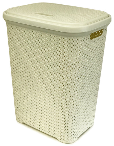 #W08-1106-IVY Rattan Style Laundry Hamper 55 Liters - Ivory (case pack 2 pcs)