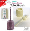 #W08-1193 Lace Style Toilet Brush Assorted Colors (case pack 12 pcs)