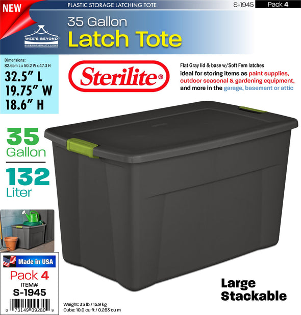 #S-1945 Sterilite Plastic 35 Gallon Latch Tote (case pack 4 pcs)