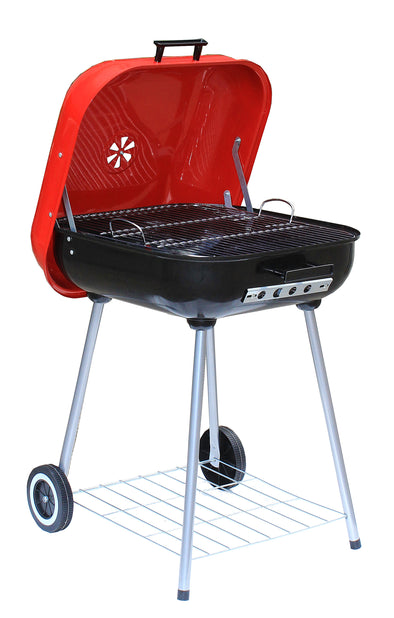 #9912-18 Wee's Beyond BBQ Charcoal Grill 18" Square - Red (case pack 1 pc)
